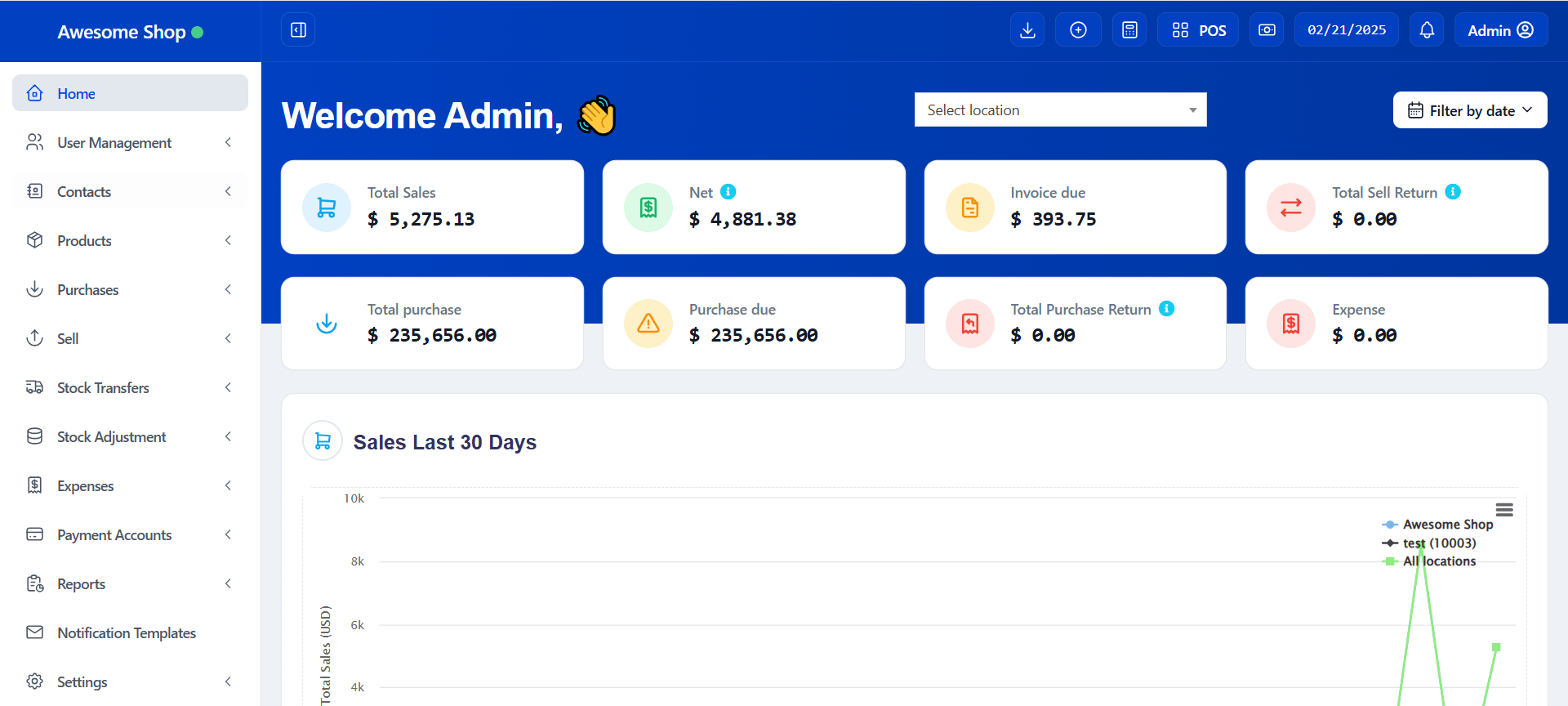 dashboard inventory